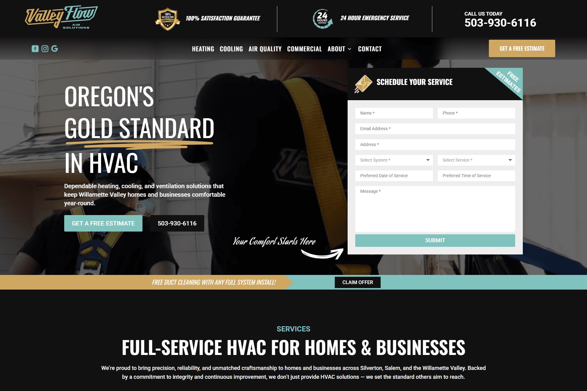 Valley Flow Air Solutions Website